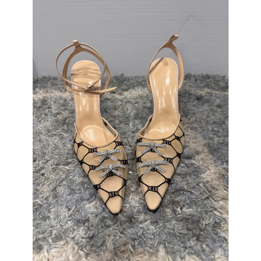 Women's Mach & Mach Heels, Black & Beige, Size 41